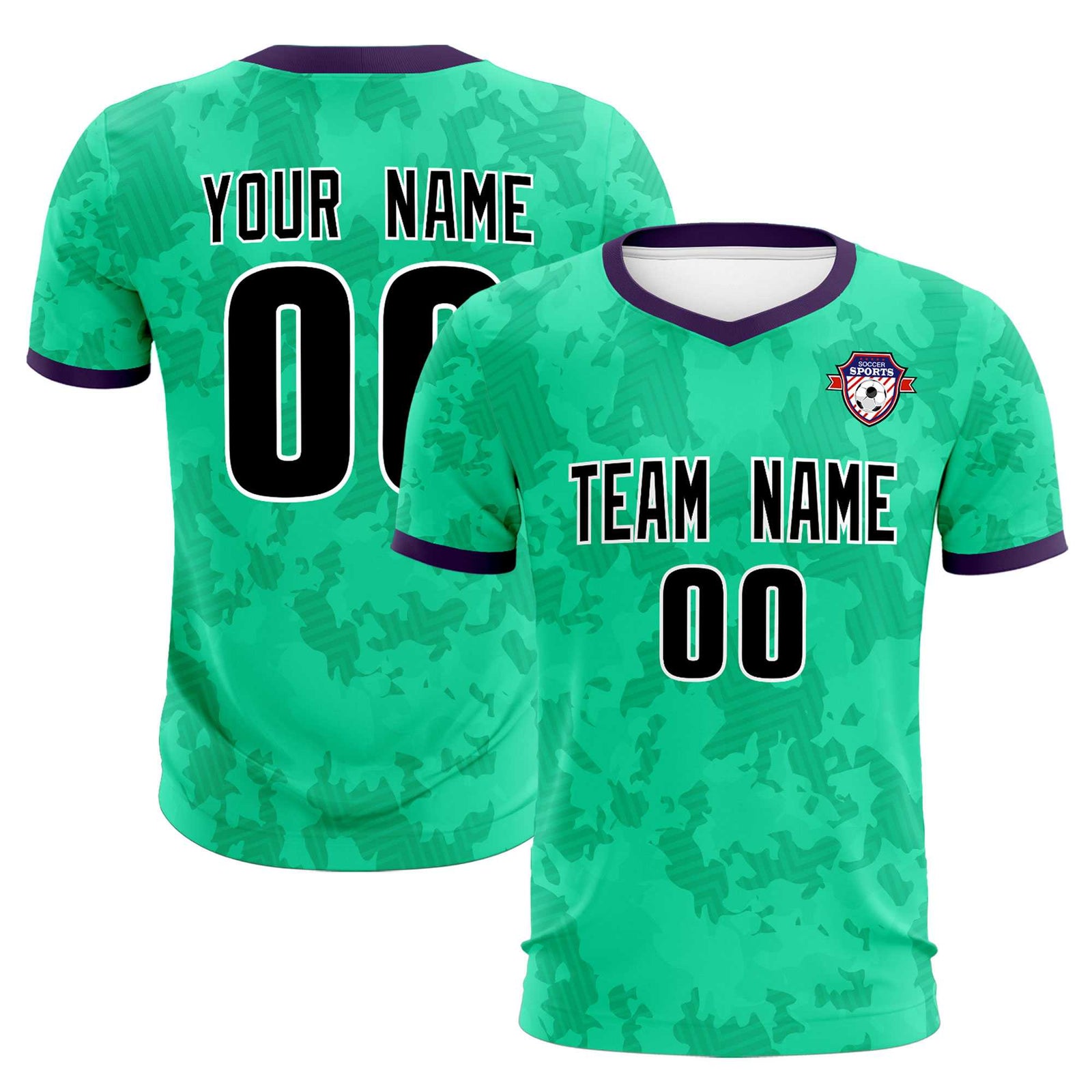 Custom Neon Green Camo sports Soccer Tops/Sets Jersey