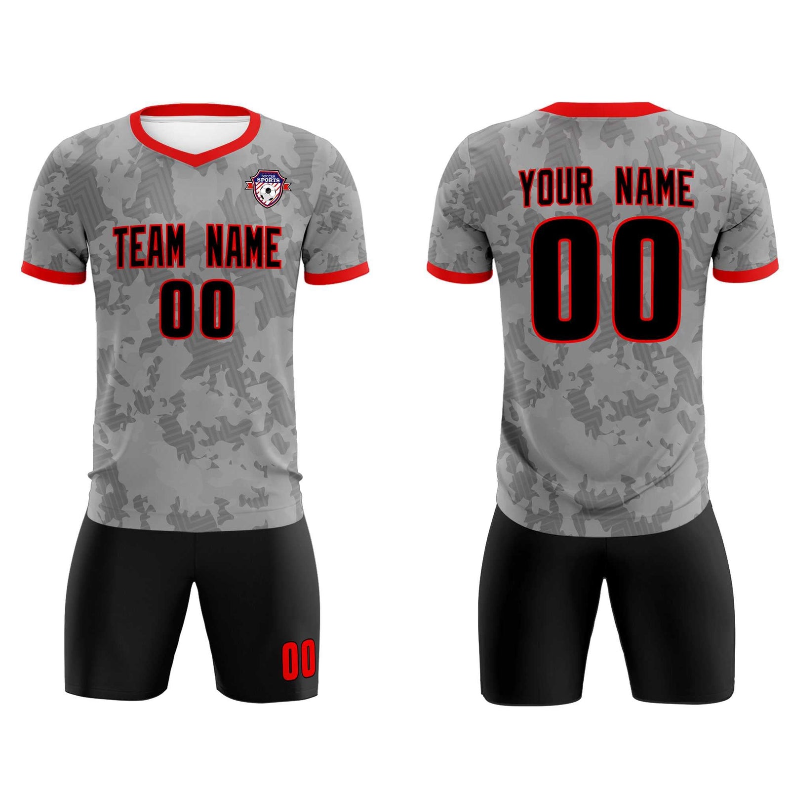 Custom Dark Gray Camo sports Soccer Tops/Sets Jersey