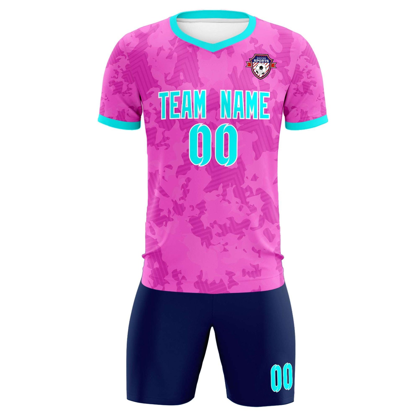 Custom Pink Camo sports Soccer Tops/Sets Jersey
