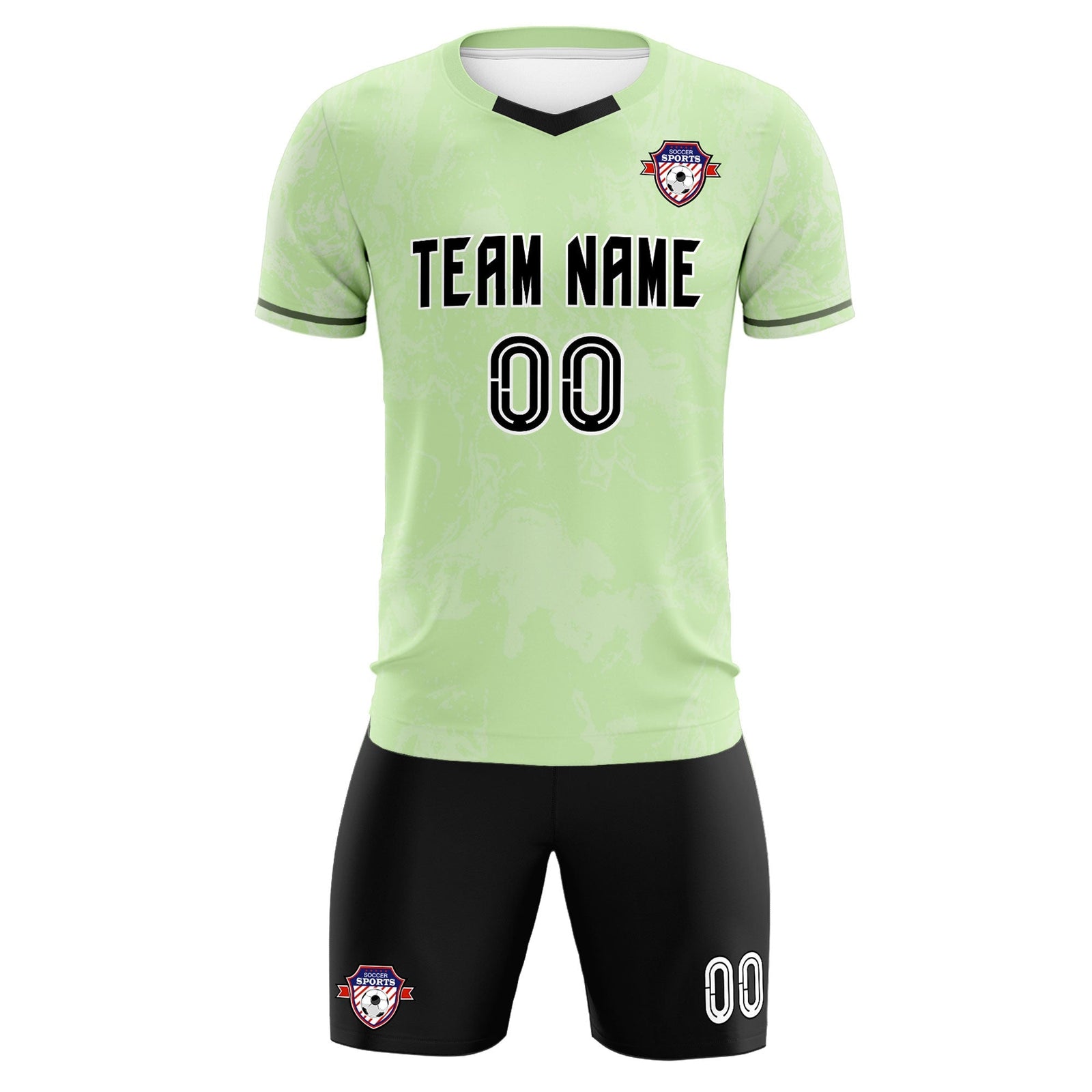 Custom Green Classic Graffiti Pattern Sportswear Soccer Tops/Sets Jersey