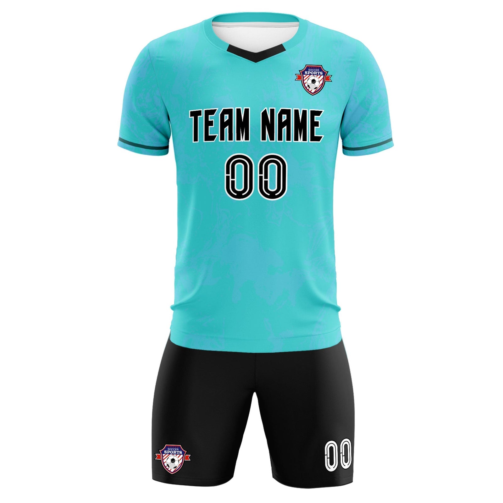 Custom Sky Blue Classic Graffiti Pattern Sportswear Soccer Tops/Sets Jersey