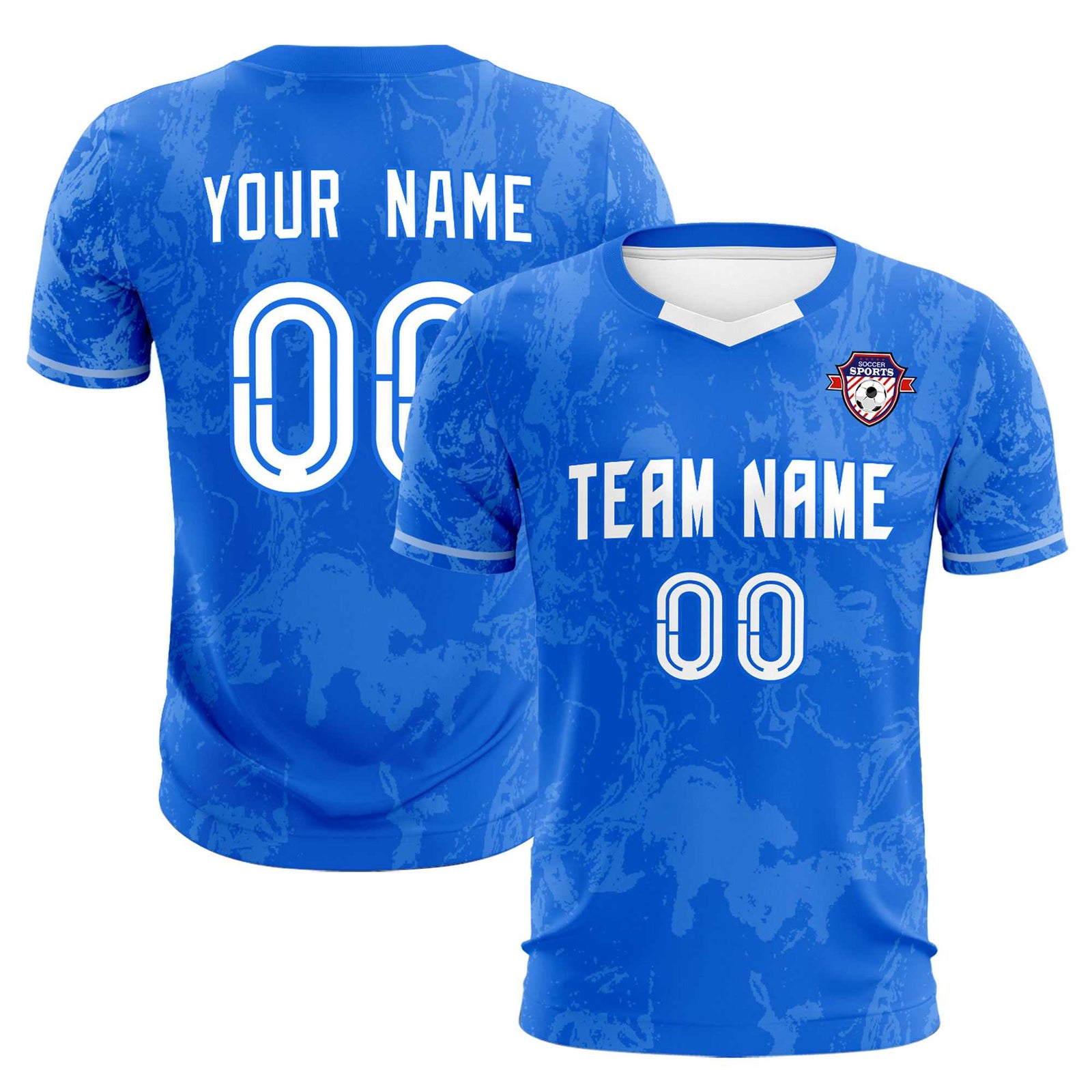 Custom Royal Classic Graffiti Pattern Sportswear Soccer Tops/Sets Jersey