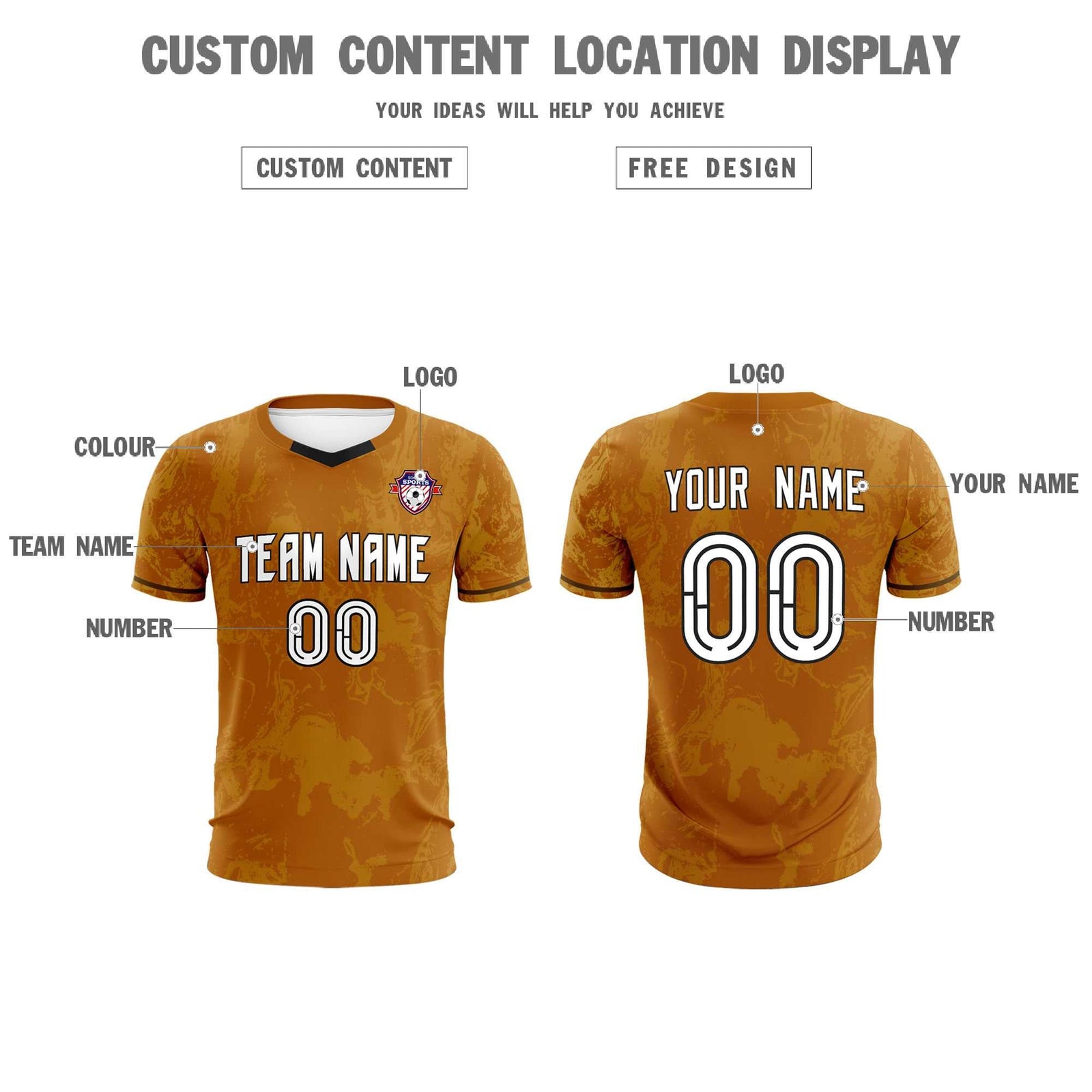 Custom Khaki Classic Graffiti Pattern Sportswear Soccer Tops/Sets Jersey