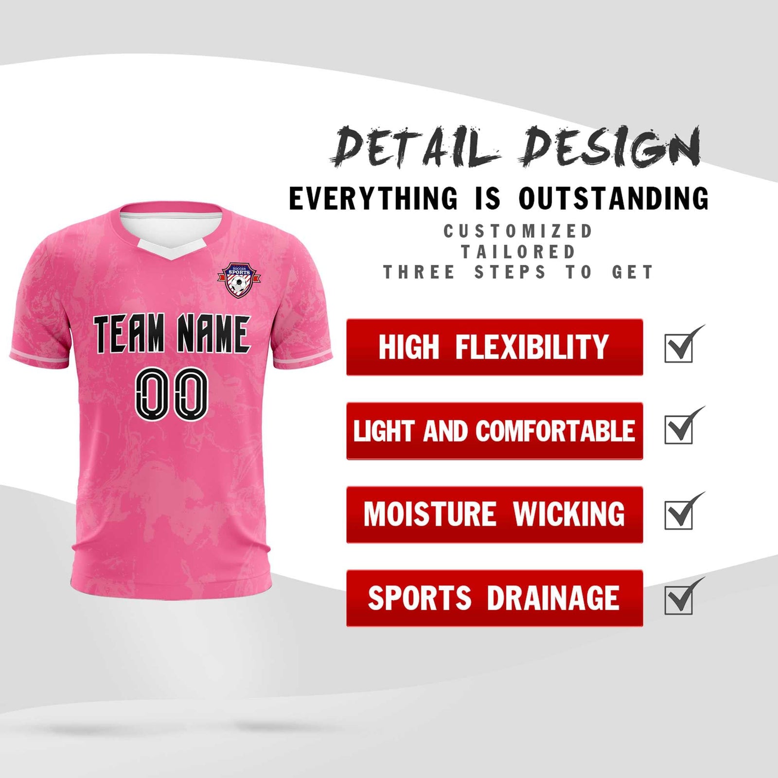 Custom Pink Classic Graffiti Pattern Sportswear Soccer Tops/Sets Jersey