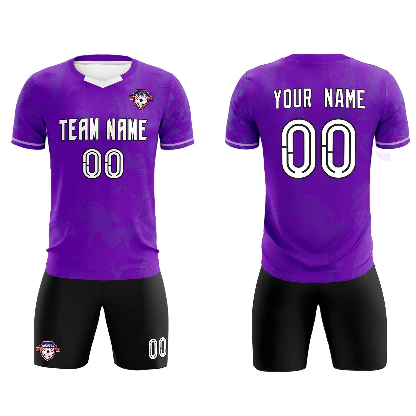 Custom Purple Classic Graffiti Pattern Sportswear Soccer Tops/Sets Jersey
