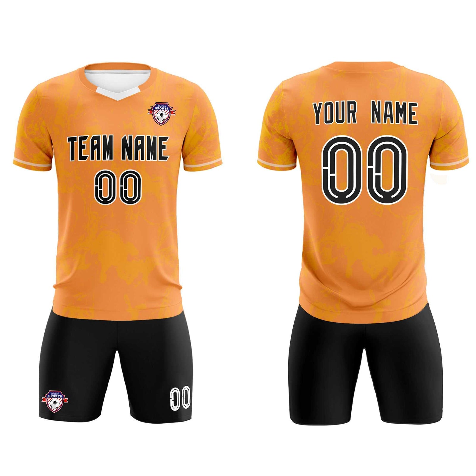 Custom Texas Orange Classic Graffiti Pattern Sportswear Soccer Tops/Sets Jersey