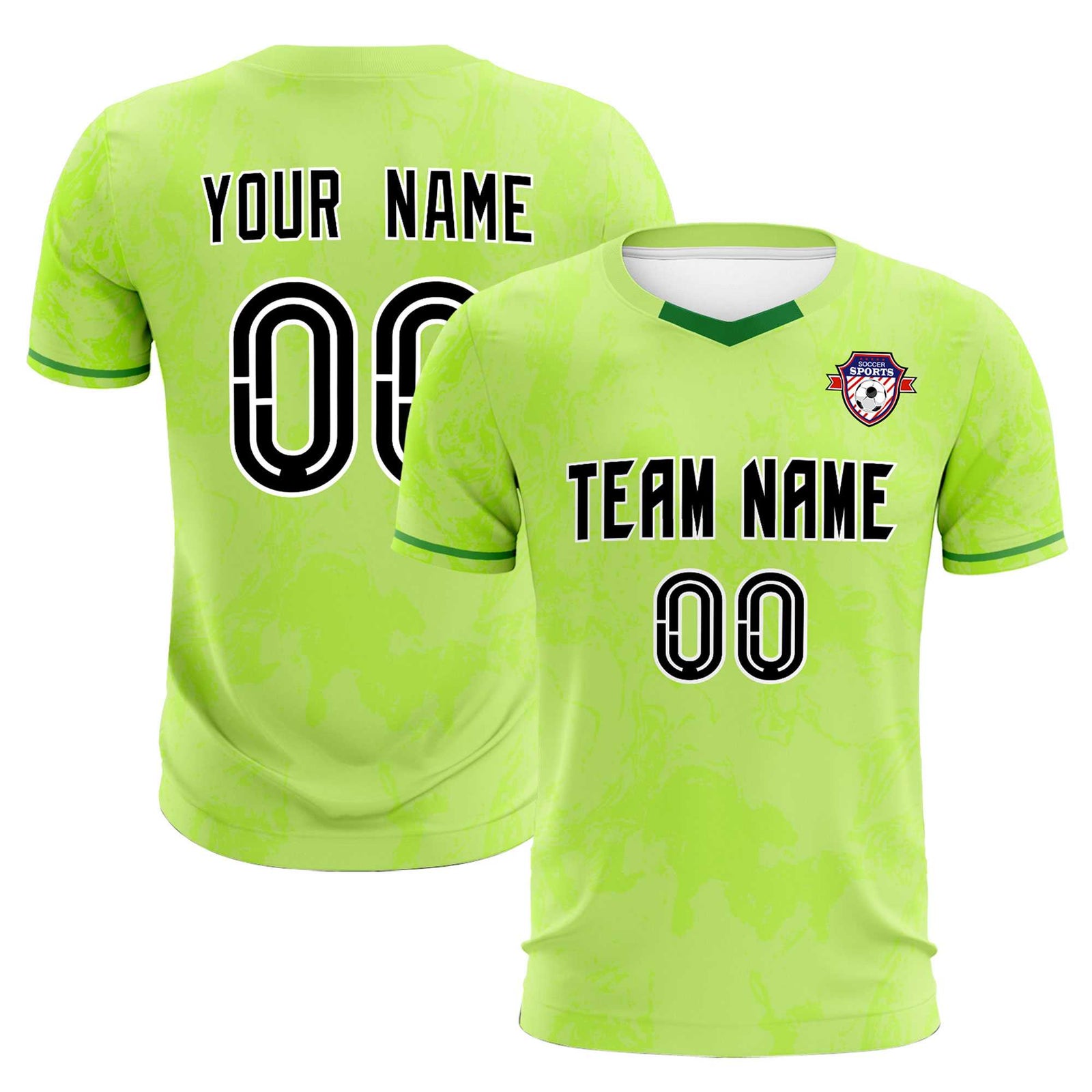 Custom Green Classic Graffiti Pattern Sportswear Soccer Tops/Sets Jersey