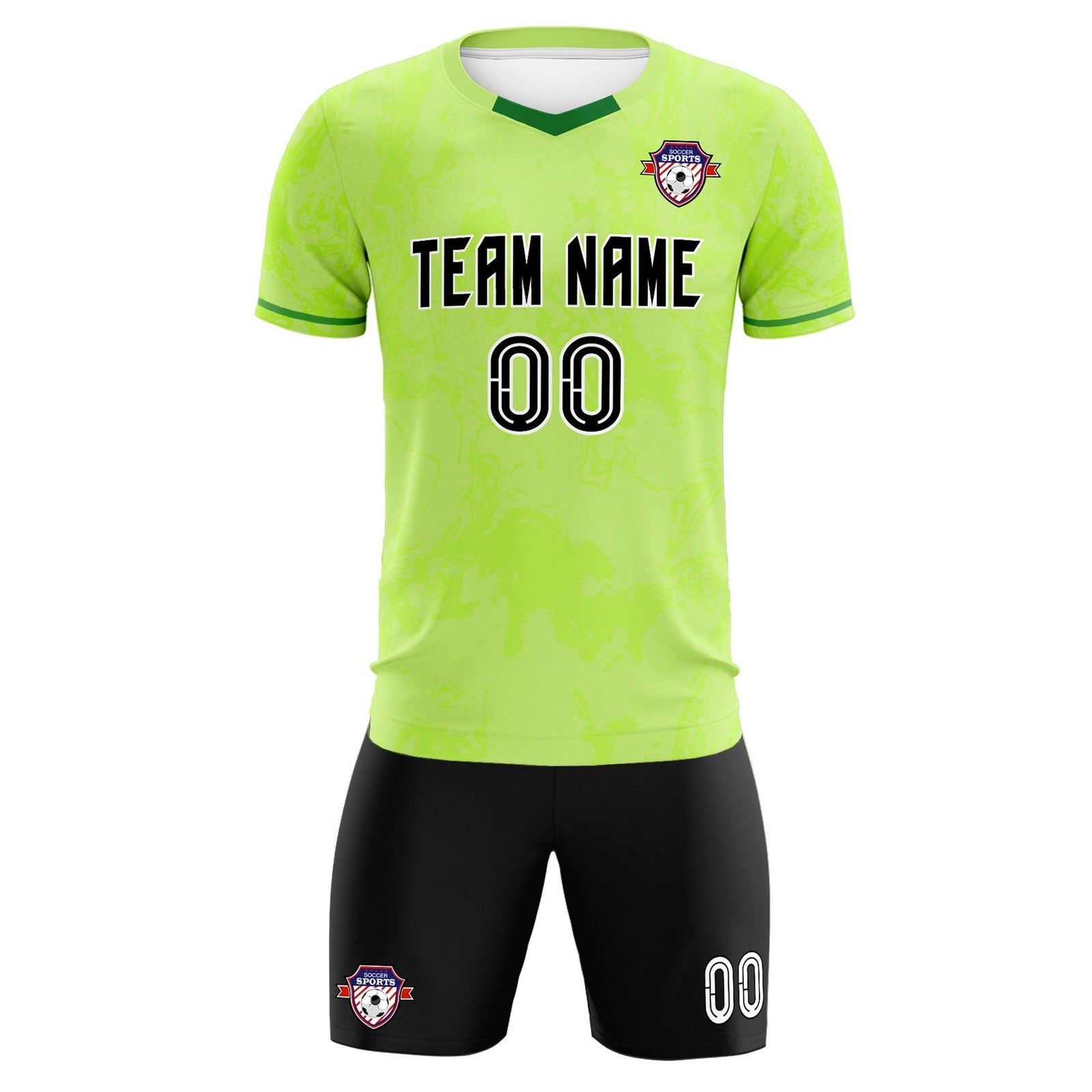 Custom Green Classic Graffiti Pattern Sportswear Soccer Tops/Sets Jersey