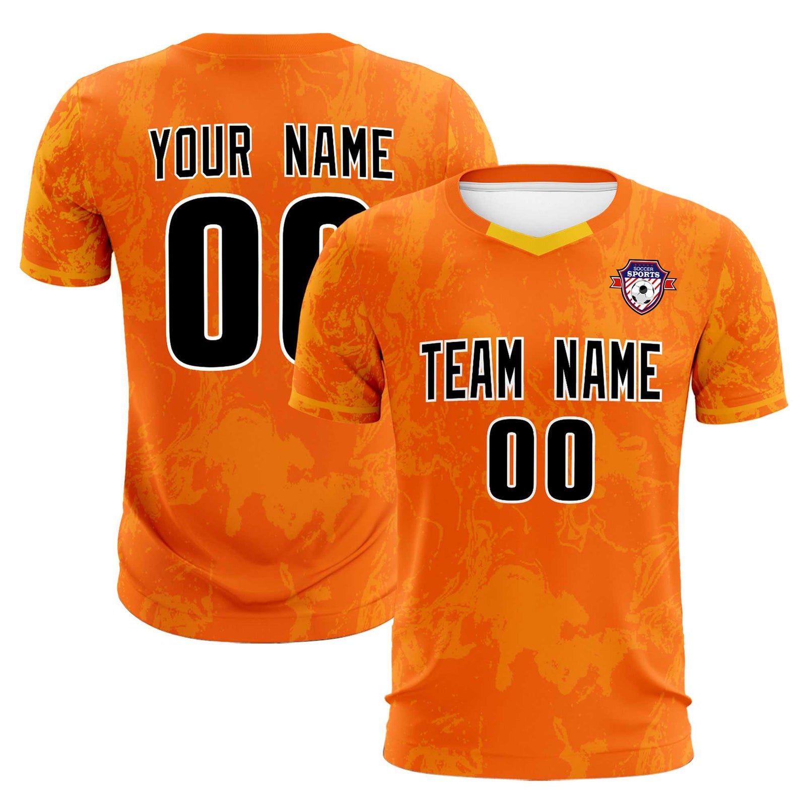 Custom Orange Classic Graffiti Pattern Sportswear Soccer Tops/Sets Jersey