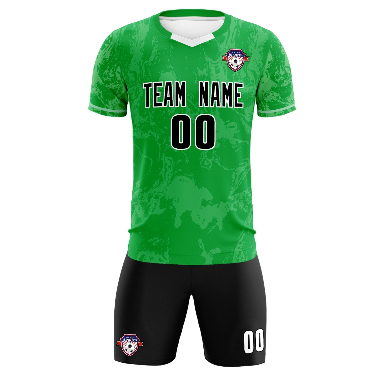 Custom Kelly Green Classic Graffiti Pattern Sportswear Soccer Tops/Sets Jersey