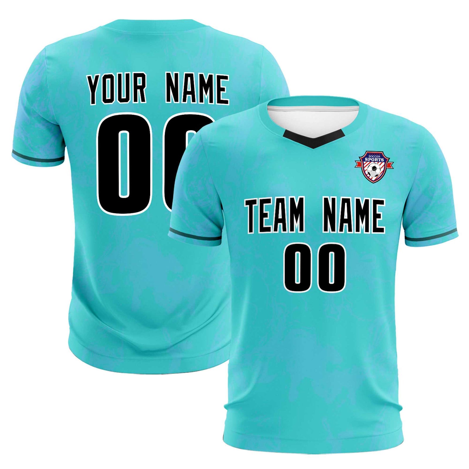 Custom Sky Blue Classic Graffiti Pattern Sportswear Soccer Tops/Sets Jersey
