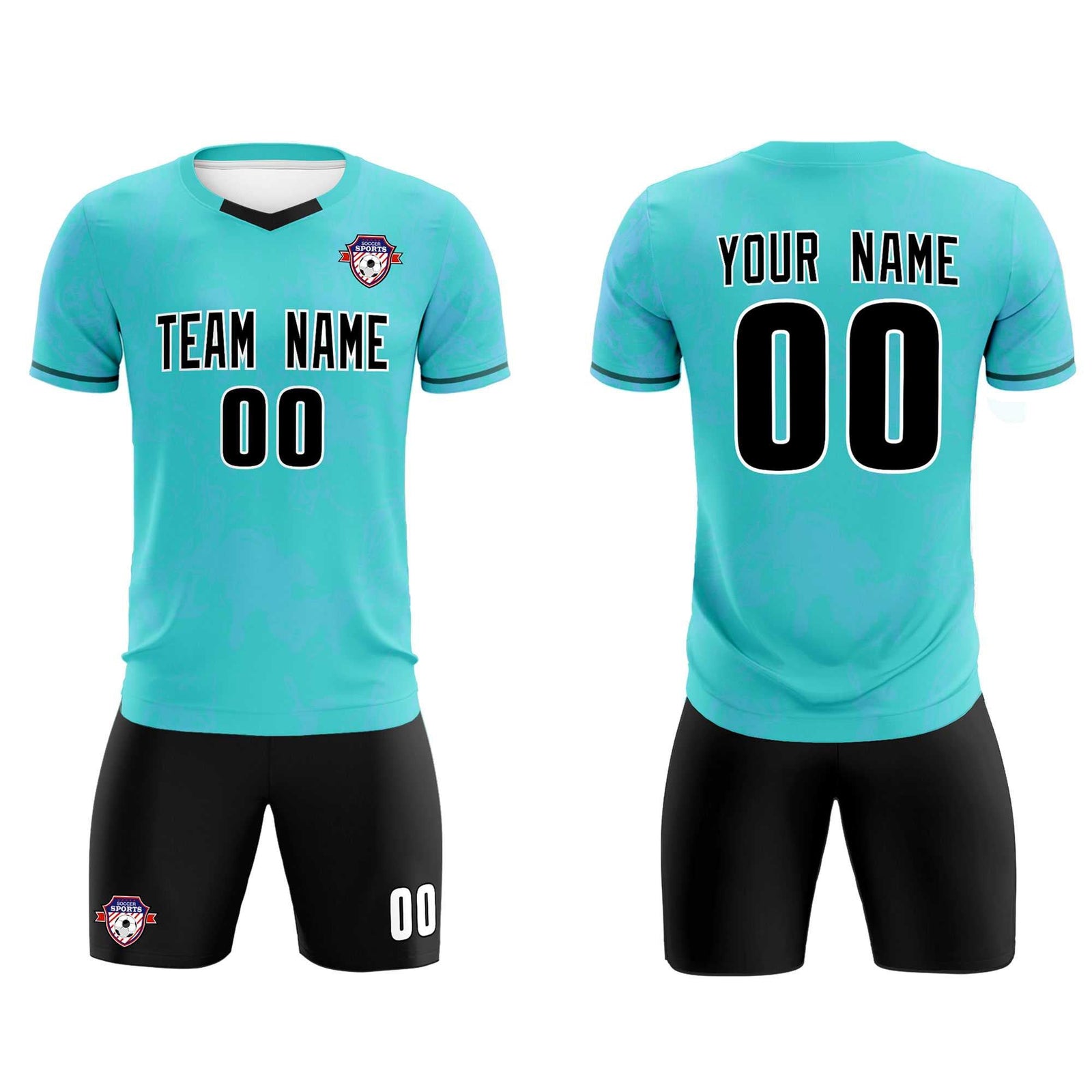 Custom Sky Blue Classic Graffiti Pattern Sportswear Soccer Tops/Sets Jersey