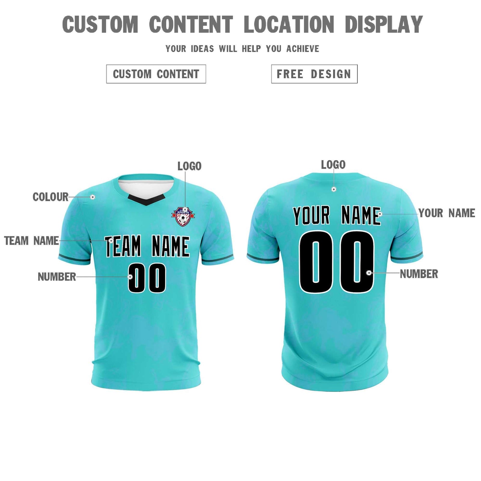 Custom Sky Blue Classic Graffiti Pattern Sportswear Soccer Tops/Sets Jersey