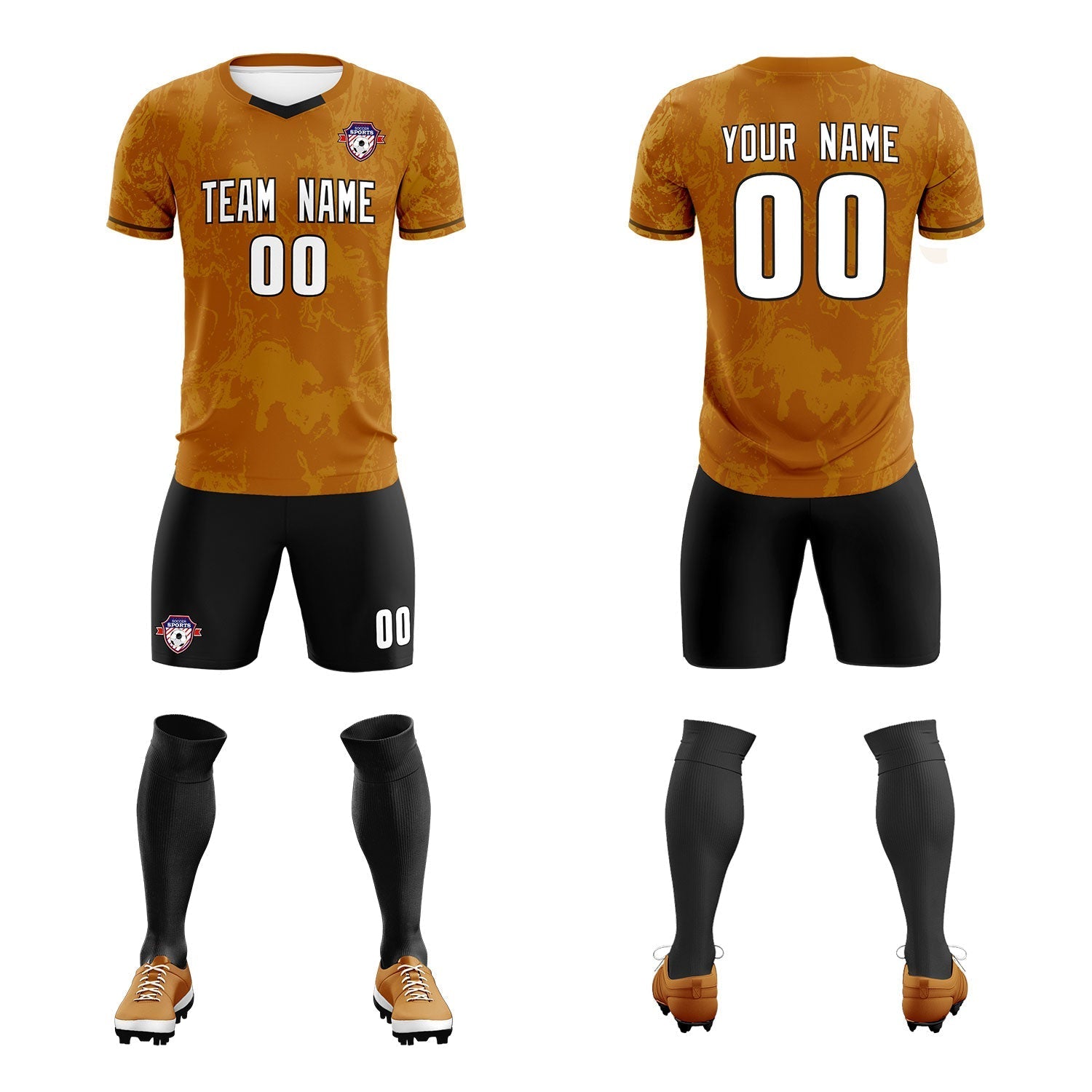 Custom Khaki Classic Graffiti Pattern Sportswear Soccer Tops/Sets Jersey