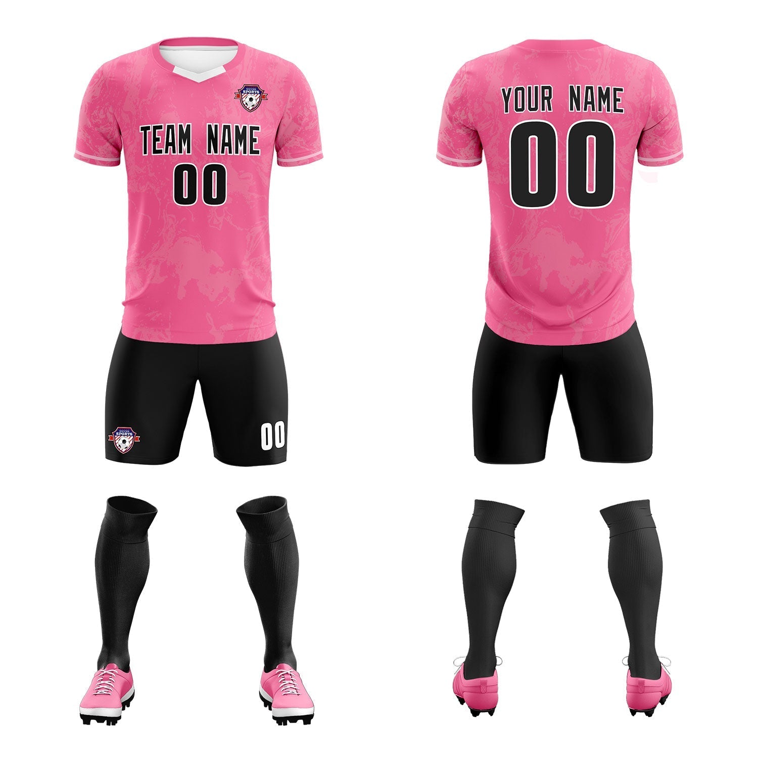 Custom Pink Classic Graffiti Pattern Sportswear Soccer Tops/Sets Jersey