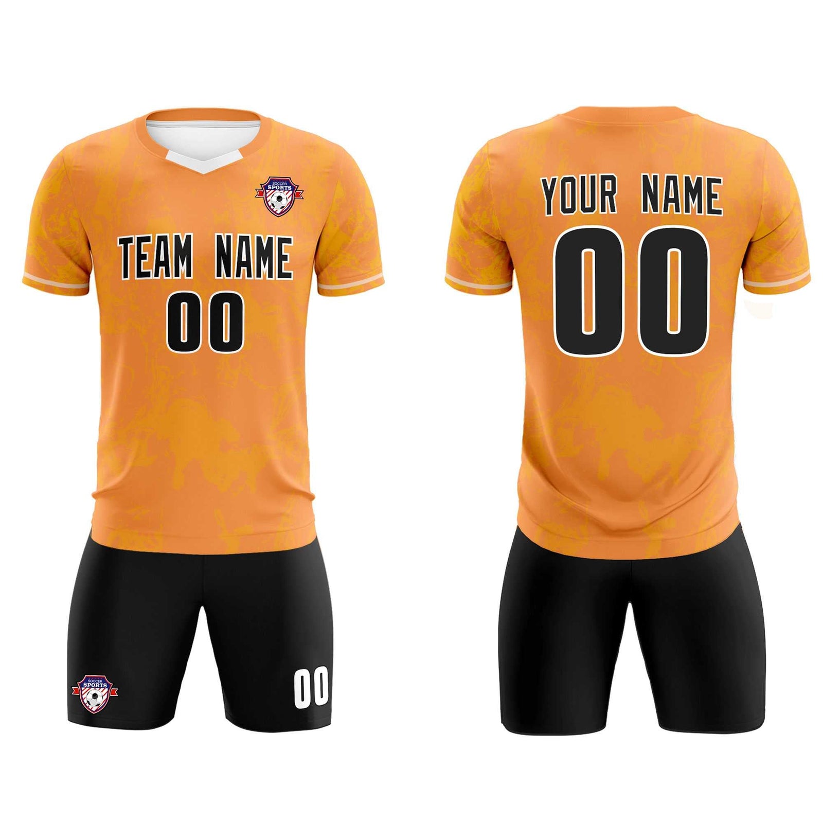 Custom Texas Orange Classic Graffiti Pattern Sportswear Soccer Tops/Sets Jersey