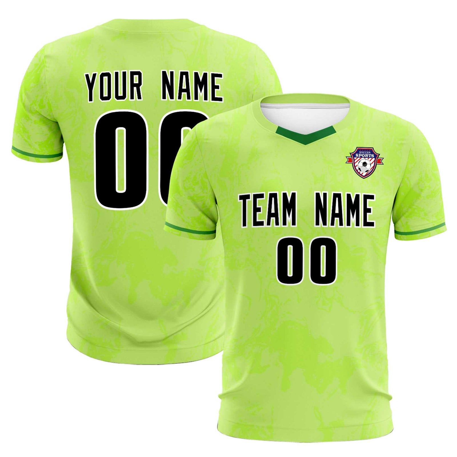 Custom Green Classic Graffiti Pattern Sportswear Soccer Tops/Sets Jersey