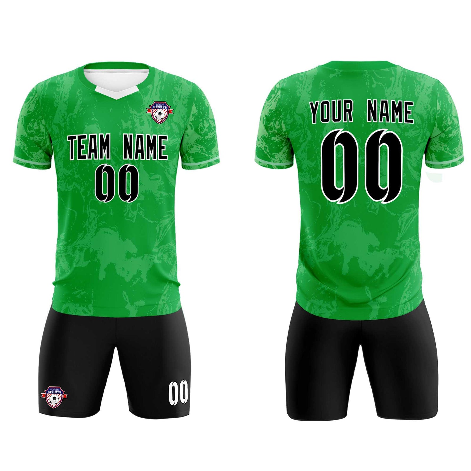 Custom Kelly Green Classic Graffiti Pattern Sportswear Soccer Tops/Sets Jersey