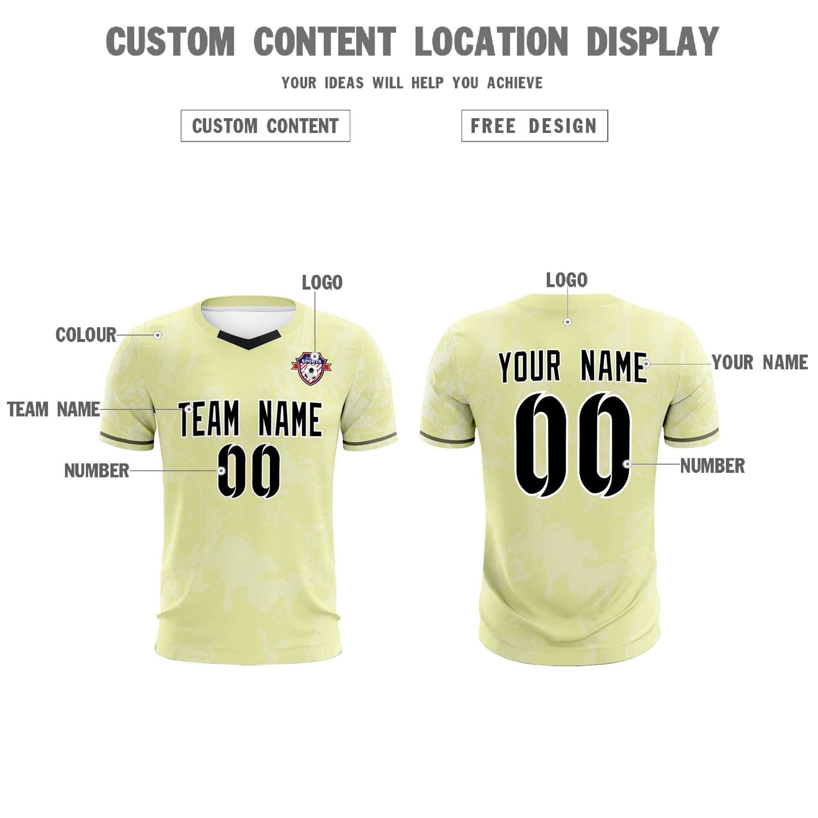 Custom Cream Classic Graffiti Pattern Sportswear Soccer Tops/Sets Jersey