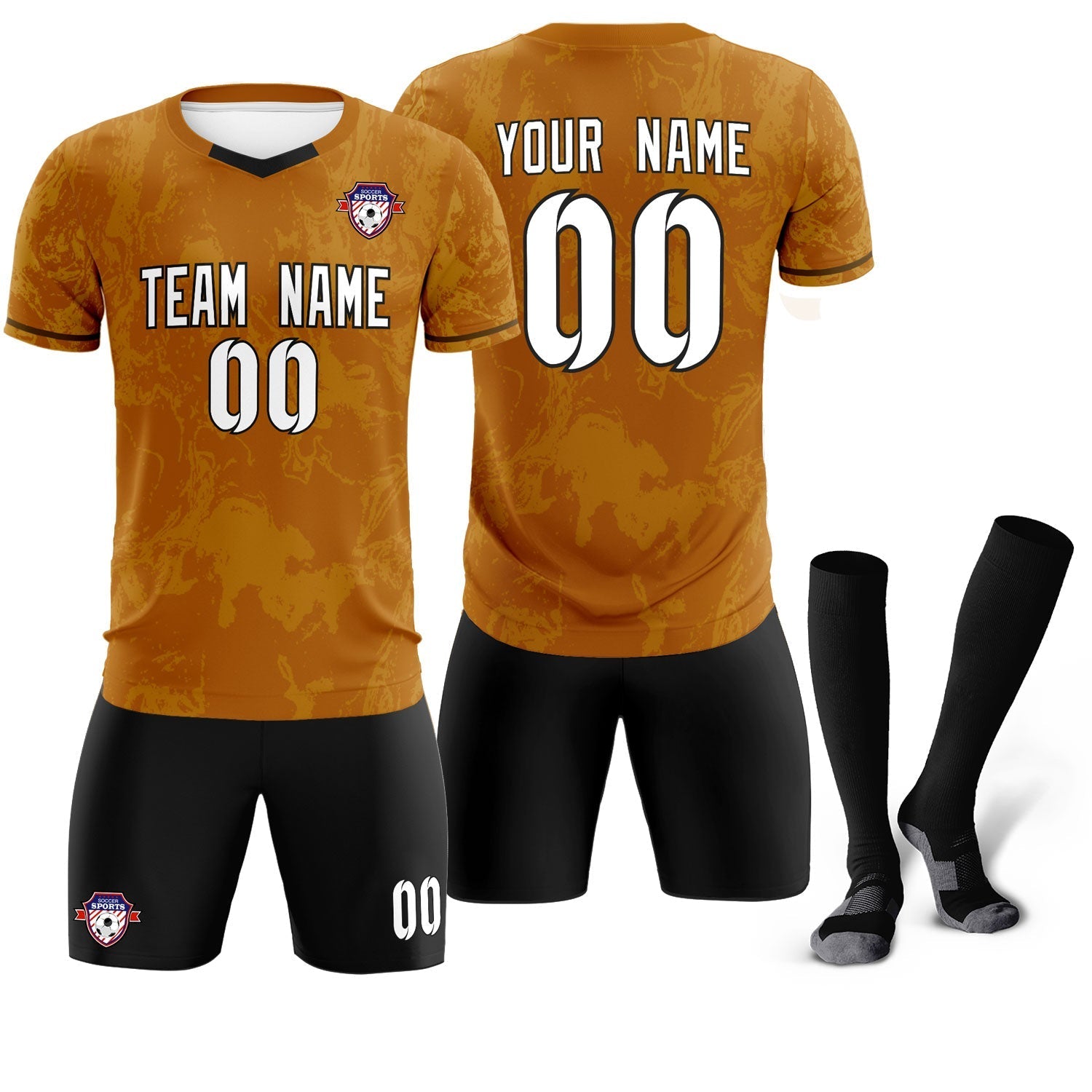 Custom Khaki Classic Graffiti Pattern Sportswear Soccer Tops/Sets Jersey