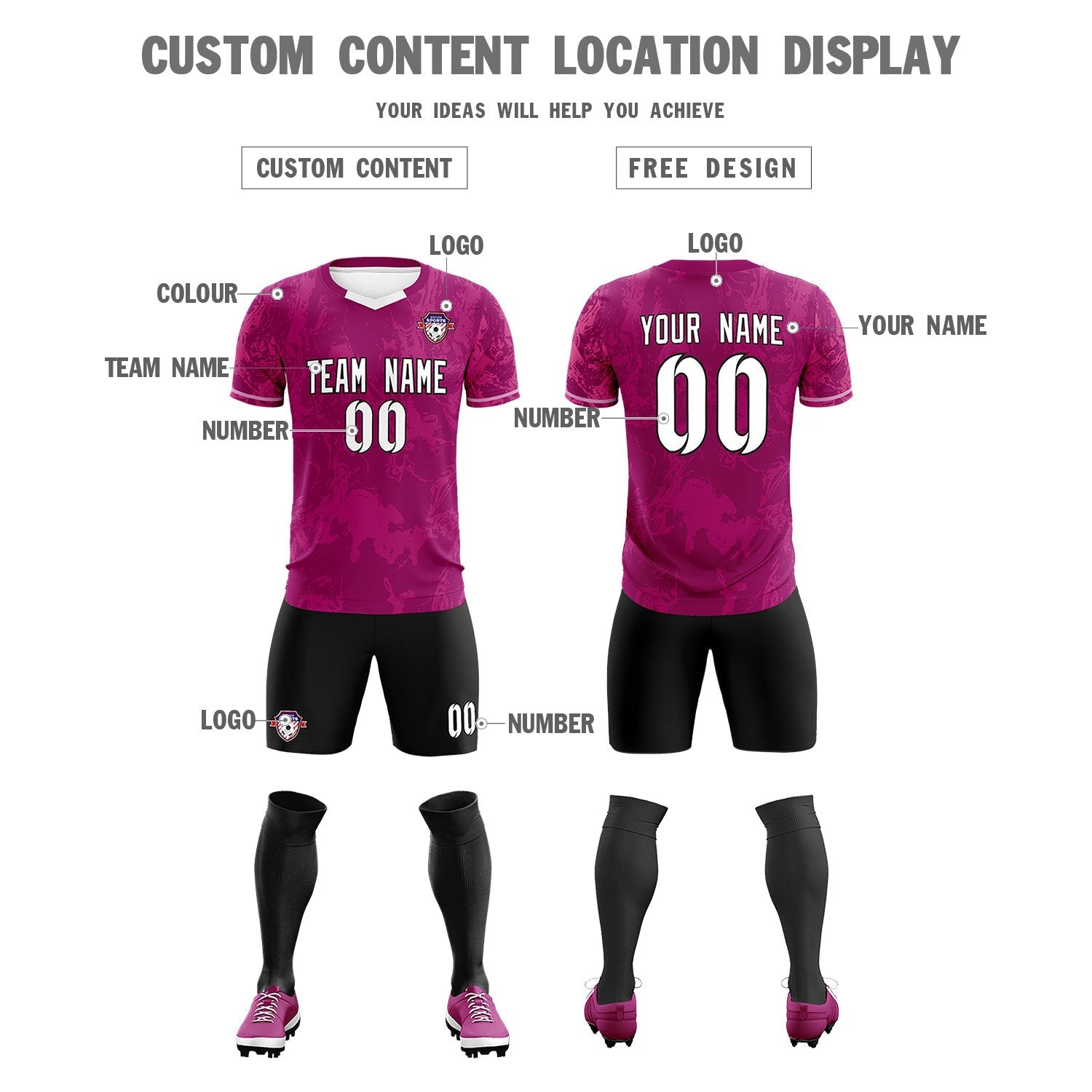 Custom Red Classic Graffiti Pattern Sportswear Soccer Tops/Sets Jersey