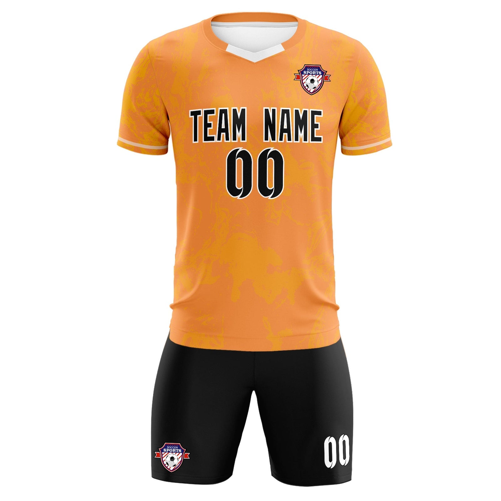 Custom Texas Orange Classic Graffiti Pattern Sportswear Soccer Tops/Sets Jersey