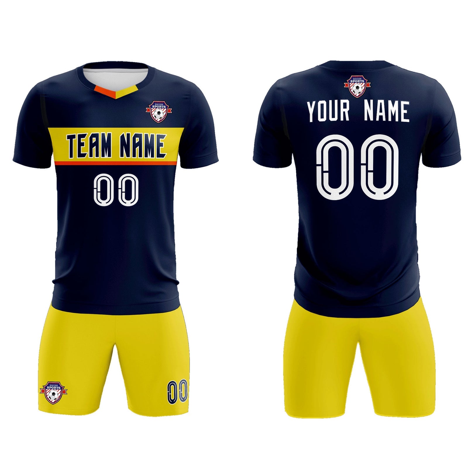 Custom Navy Classic Sports Sets Soccer Shirt Jersey