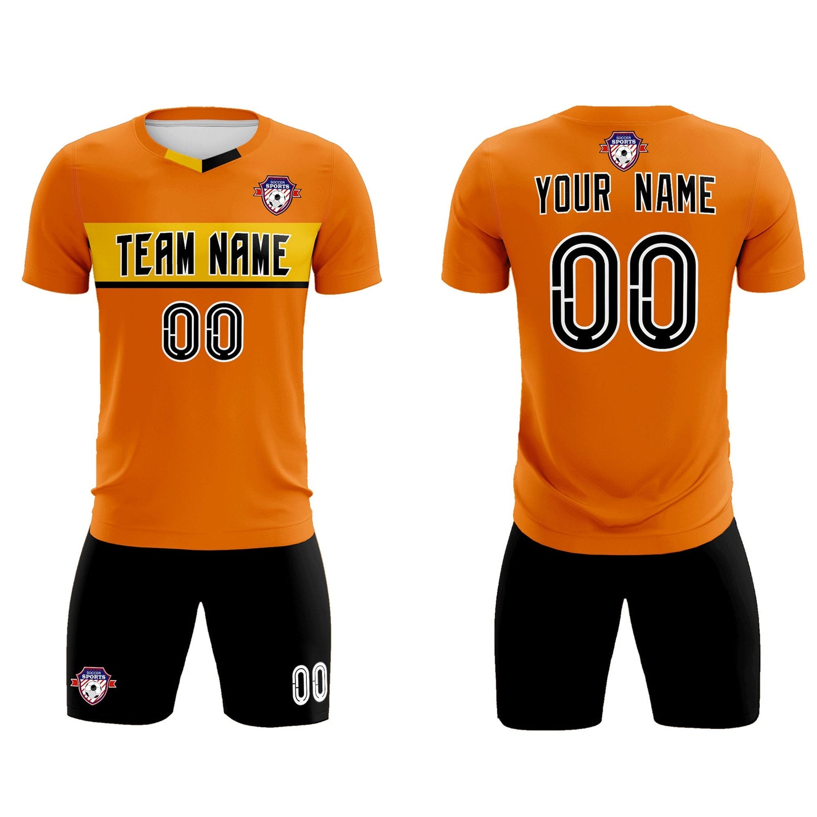 Custom Orange Classic Sports Sets Soccer Shirt Jersey