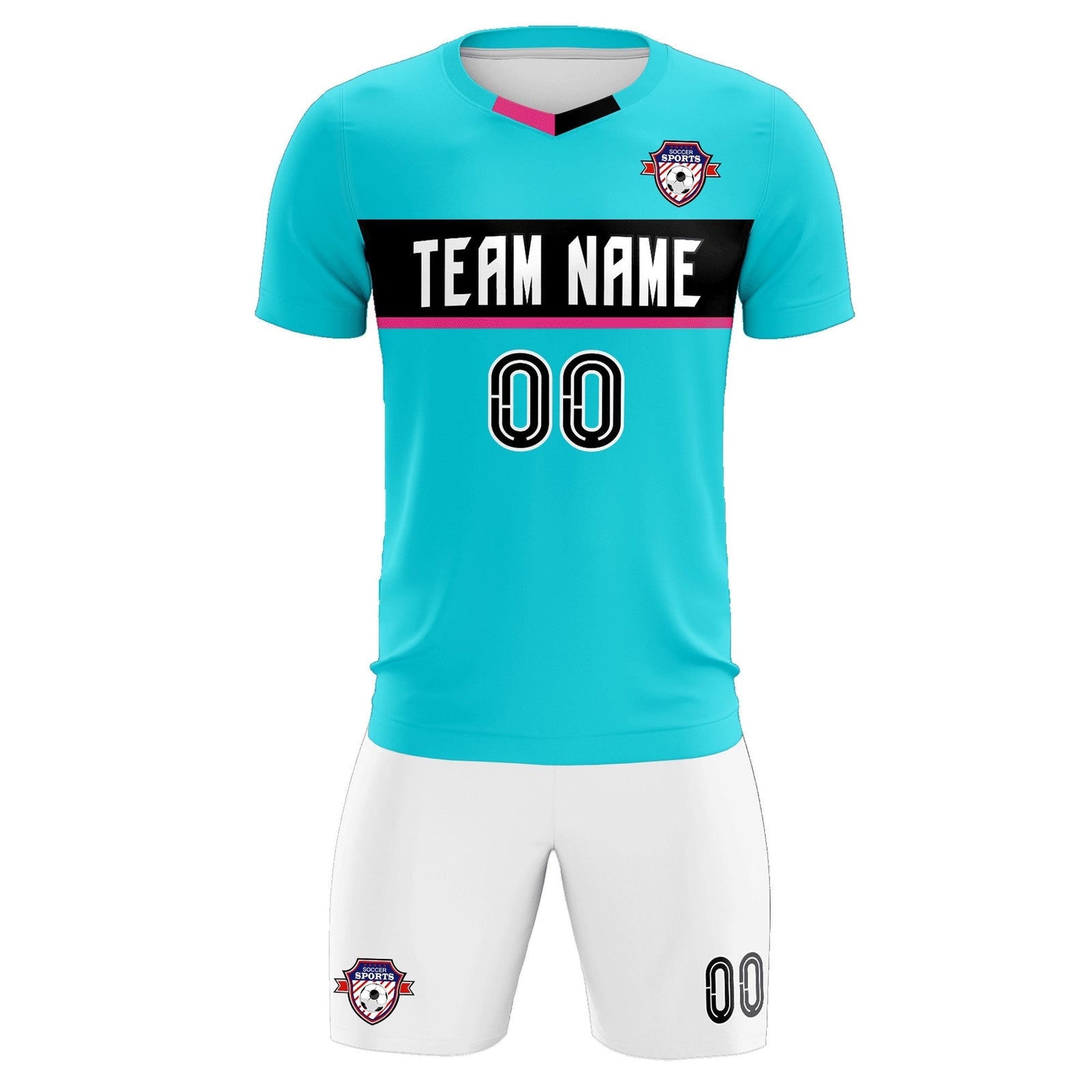 Custom Sky Blue Classic Sports Sets Soccer Shirt Jersey
