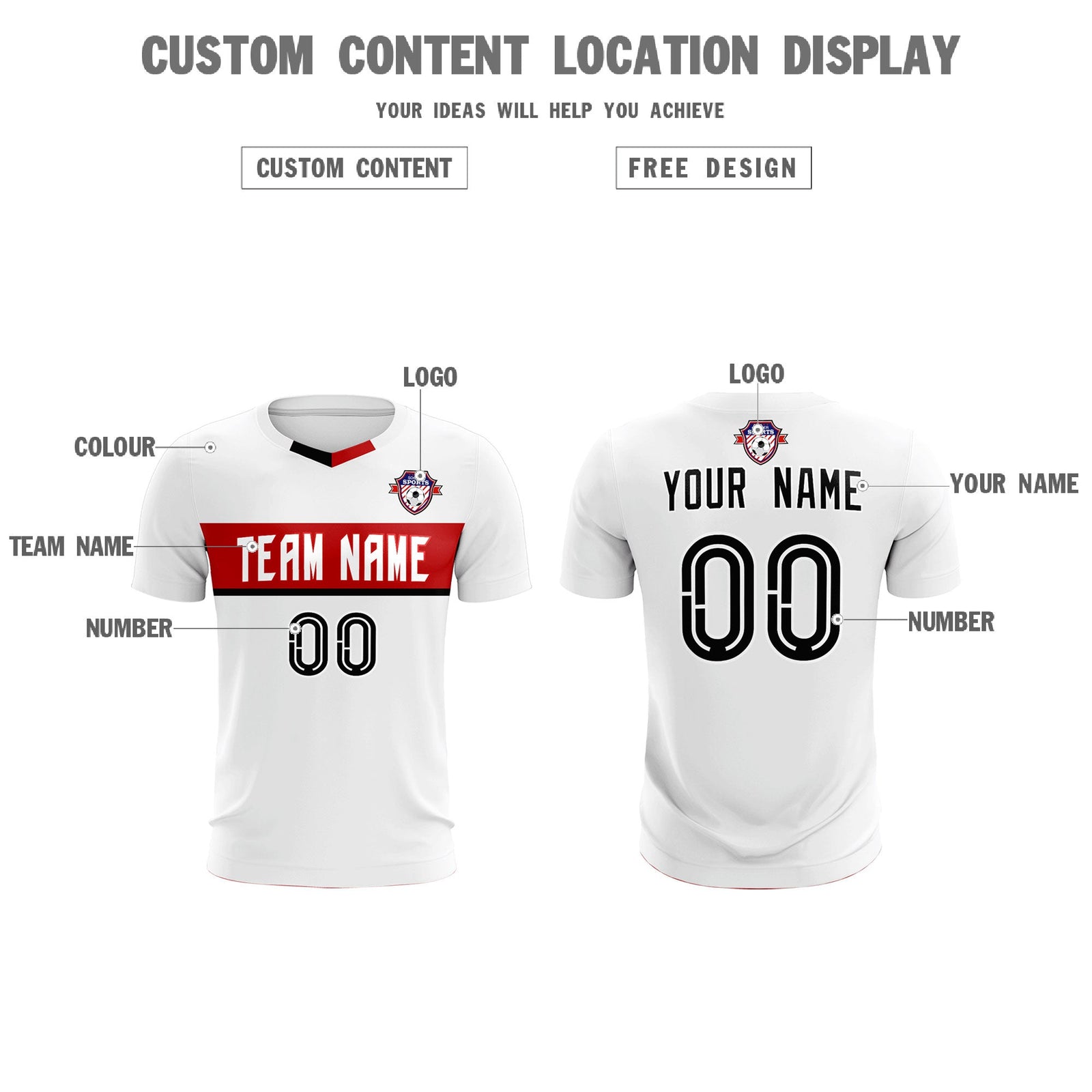 Custom White Classic Sports Sets Soccer Shirt Jersey