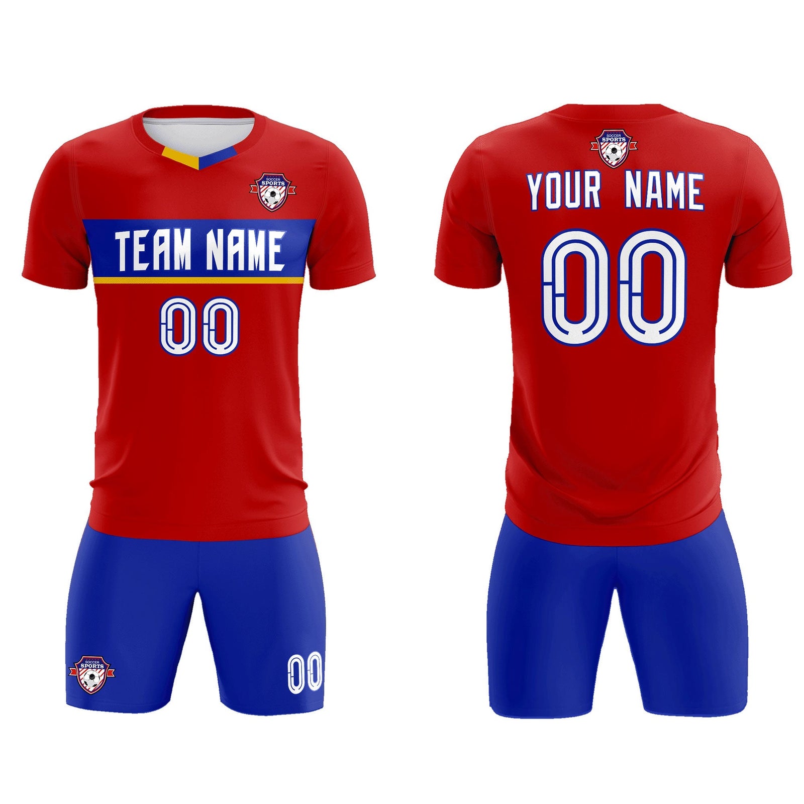 Custom Red Classic Sports Sets Soccer Shirt Jersey