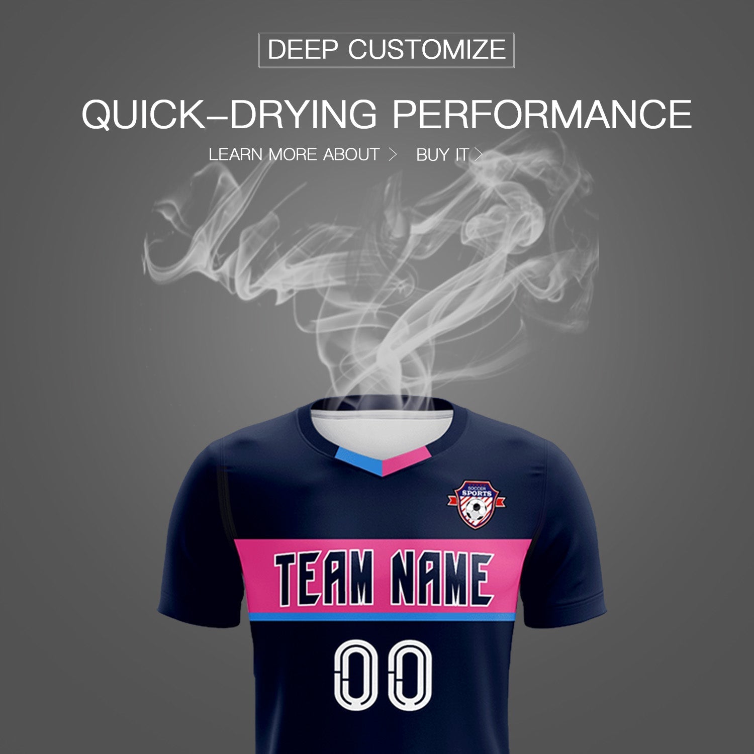 Custom Navy Classic Sports Sets Soccer Shirt Jersey