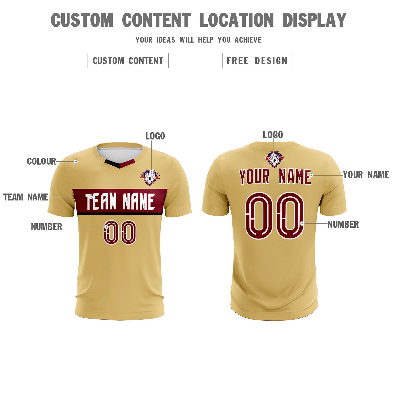 Custom Khaki Classic Sports Sets Soccer Shirt Jersey