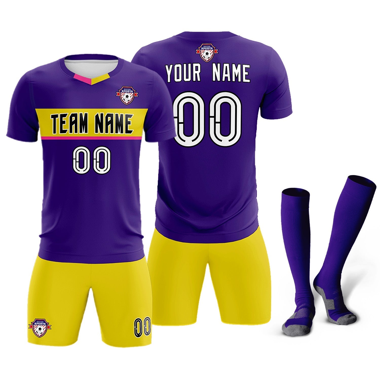 Custom Purple Classic Sports Sets Soccer Shirt Jersey