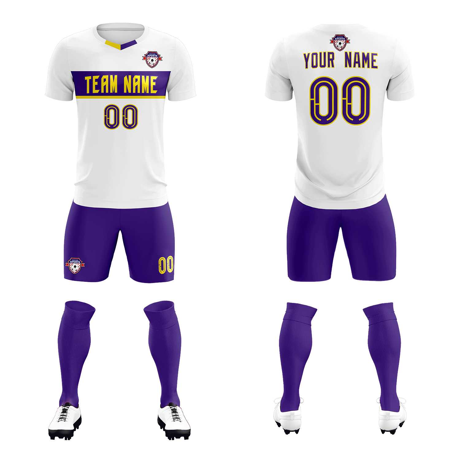 Custom White Classic Sports Sets Soccer Shirt Jersey