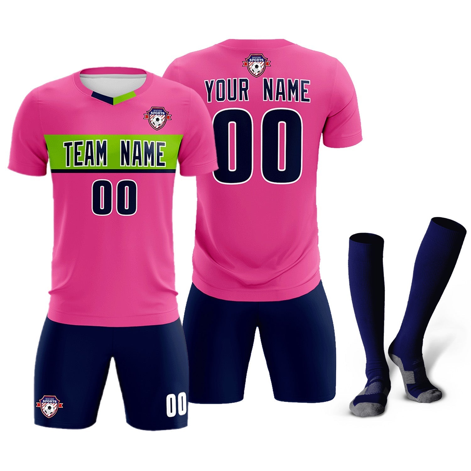 Custom Pink Classic Sports Sets Soccer Shirt Jersey