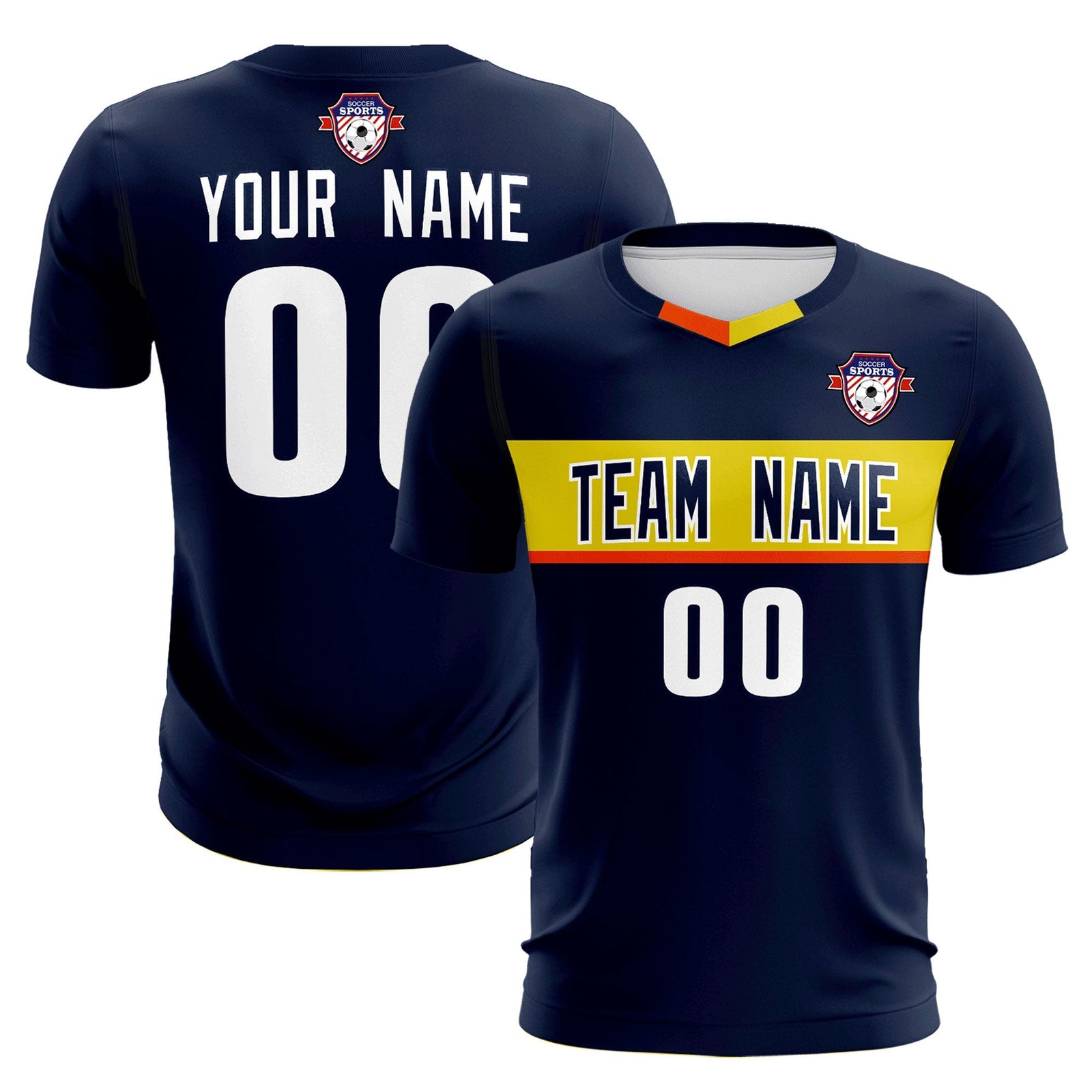 Custom Navy Classic Sports Sets Soccer Shirt Jersey