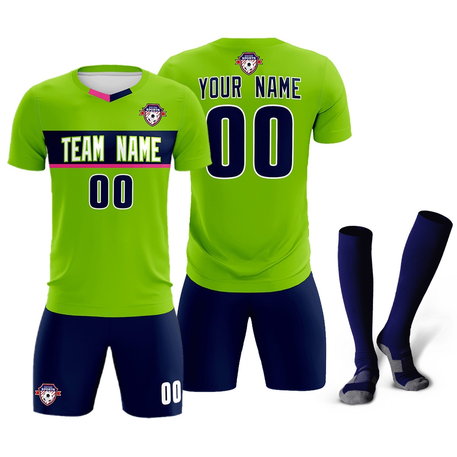 Custom Neon Green Classic Sports Sets Soccer Shirt Jersey