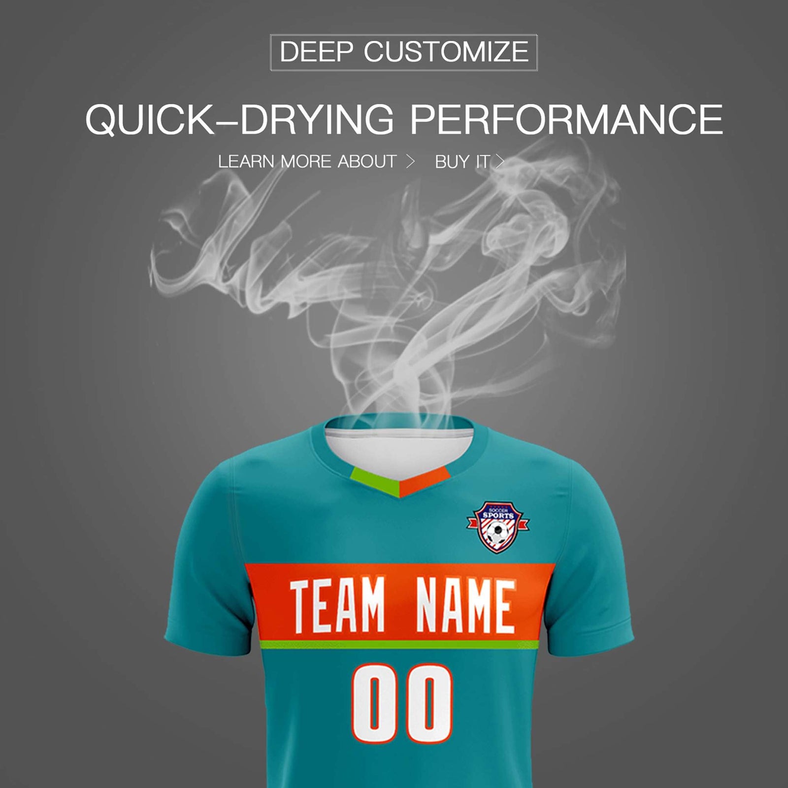Custom Aqua Classic Sports Sets Soccer Shirt Jersey