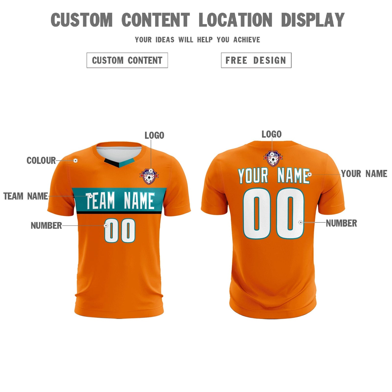 Custom Orange Classic Sports Sets Soccer Shirt Jersey