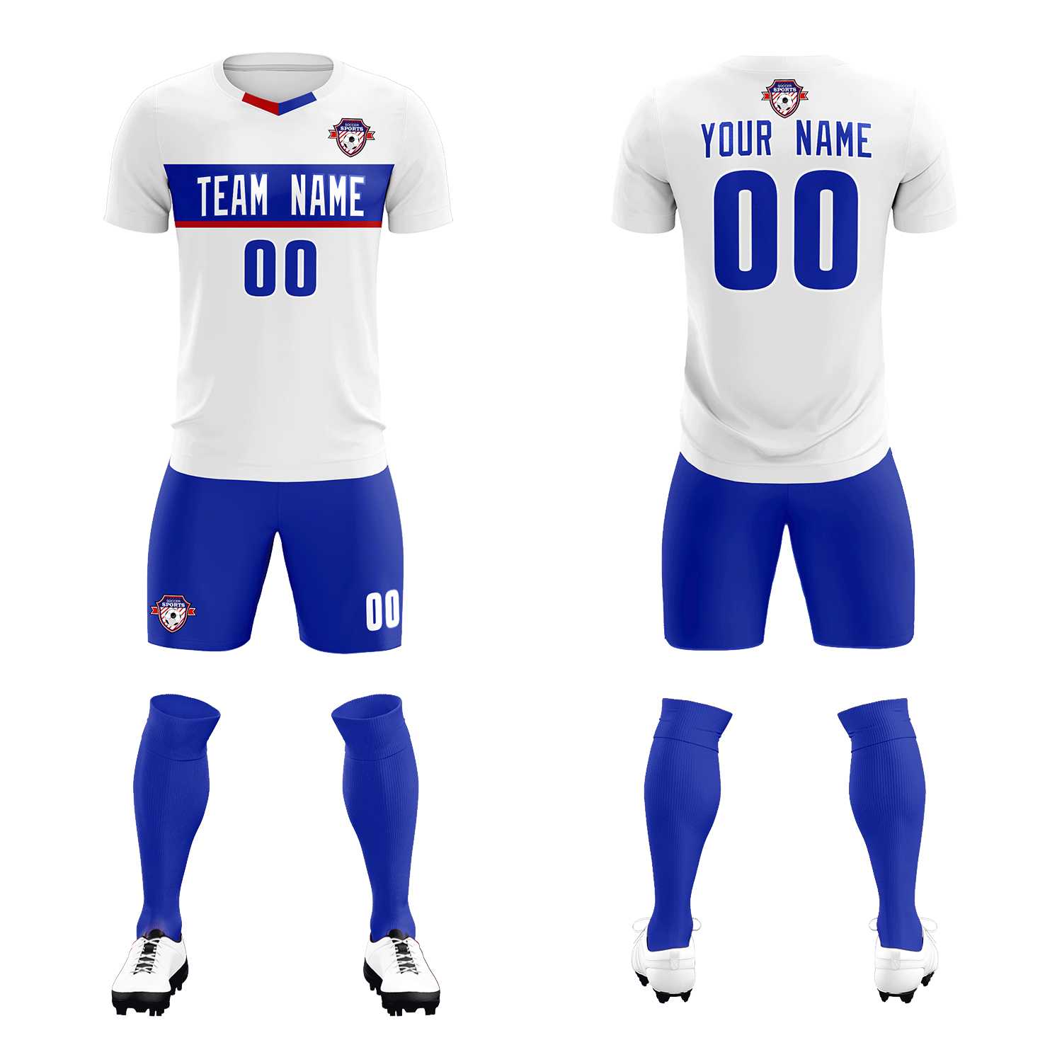 Custom White Classic Sports Sets Soccer Shirt Jersey