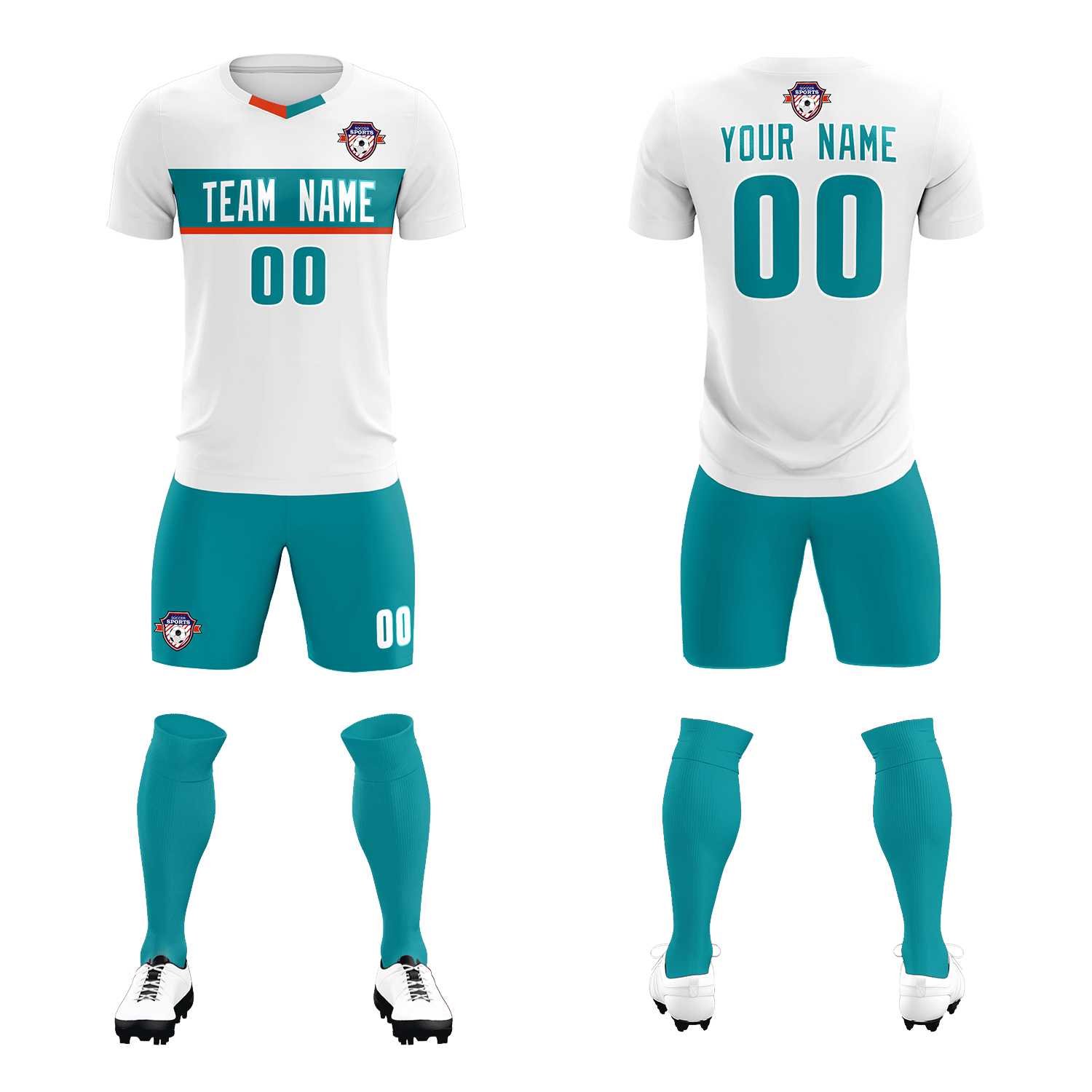 Custom White Classic Sports Sets Soccer Shirt Jersey