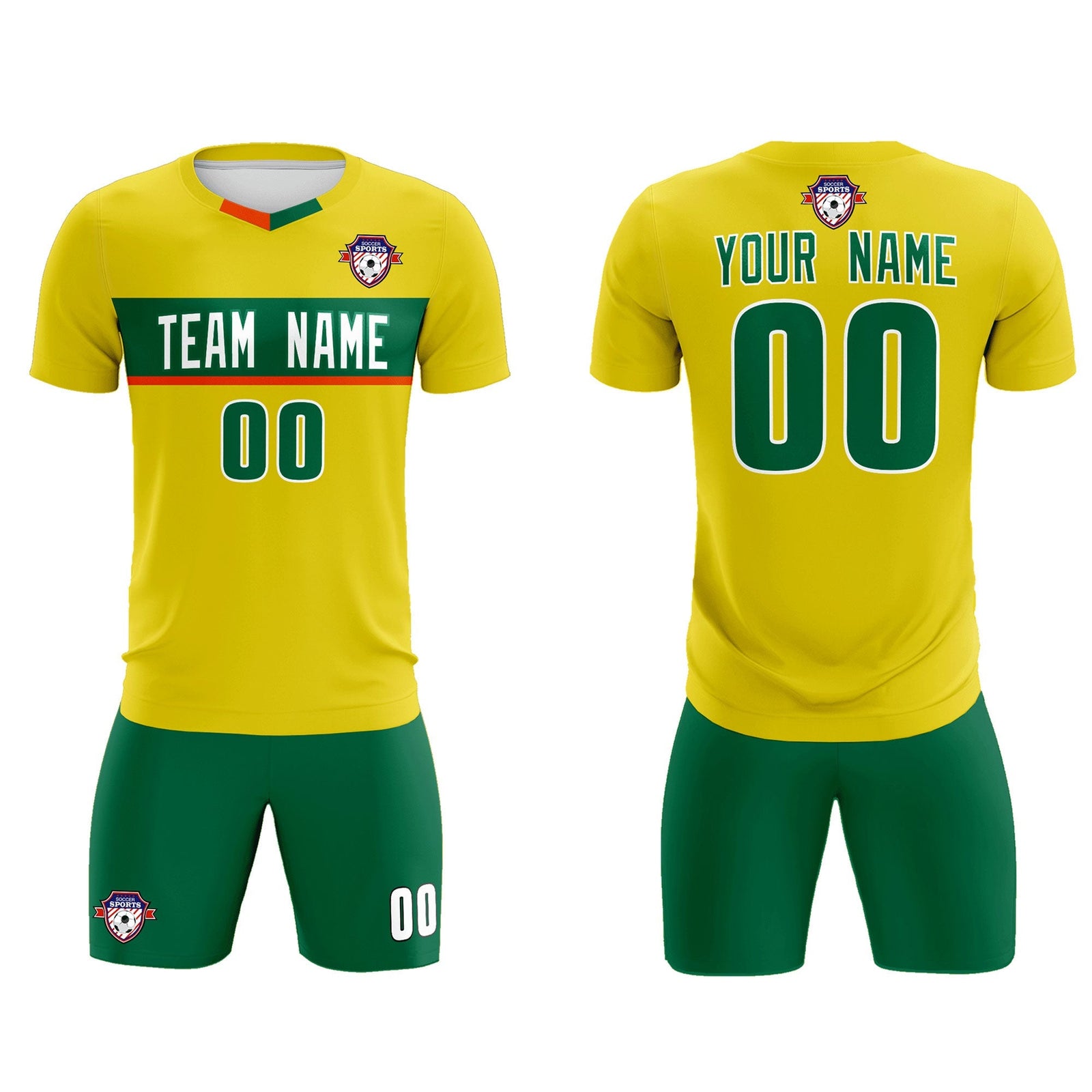 Custom Gold Classic Sports Sets Soccer Shirt Jersey