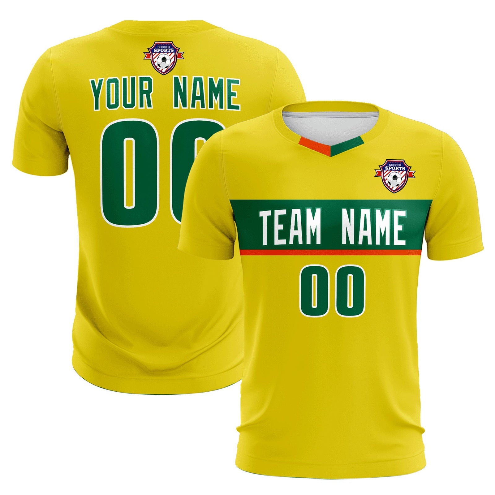 Custom Gold Classic Sports Sets Soccer Shirt Jersey