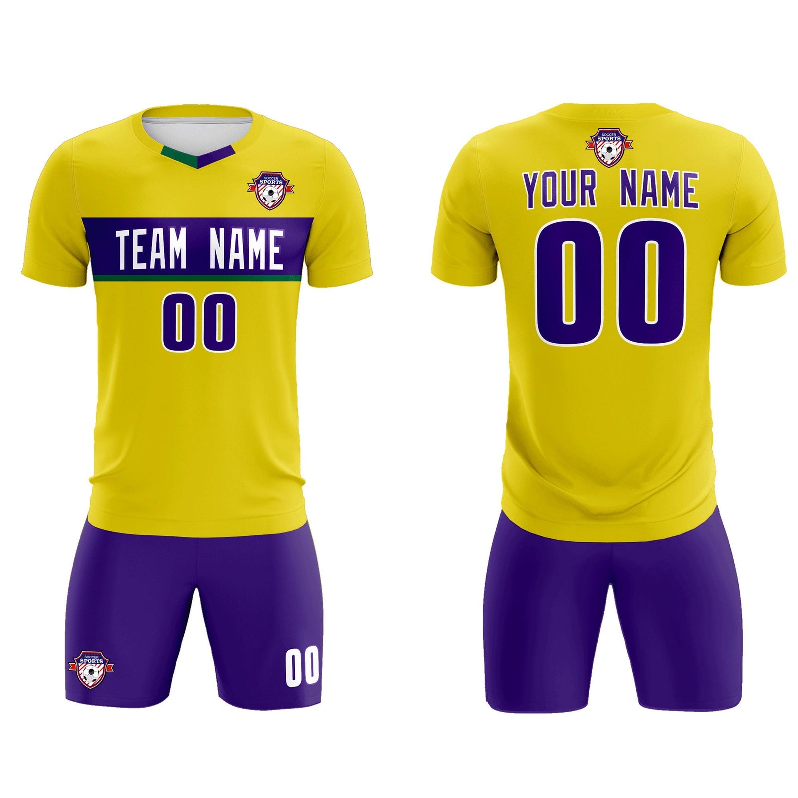 Custom Gold Classic Sports Sets Soccer Shirt Jersey
