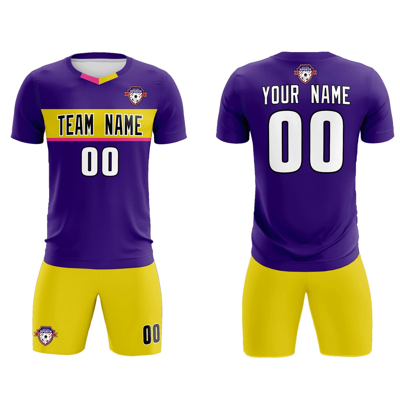 Custom Purple Classic Sports Sets Soccer Shirt Jersey