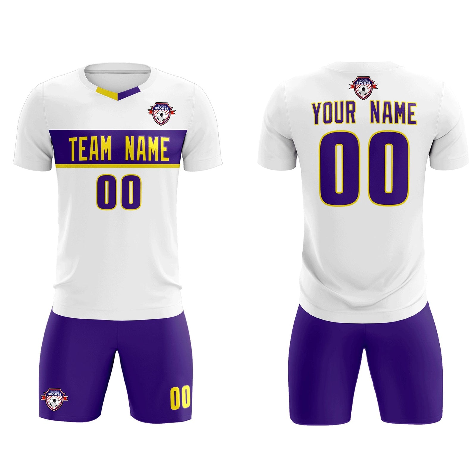 Custom White Classic Sports Sets Soccer Shirt Jersey