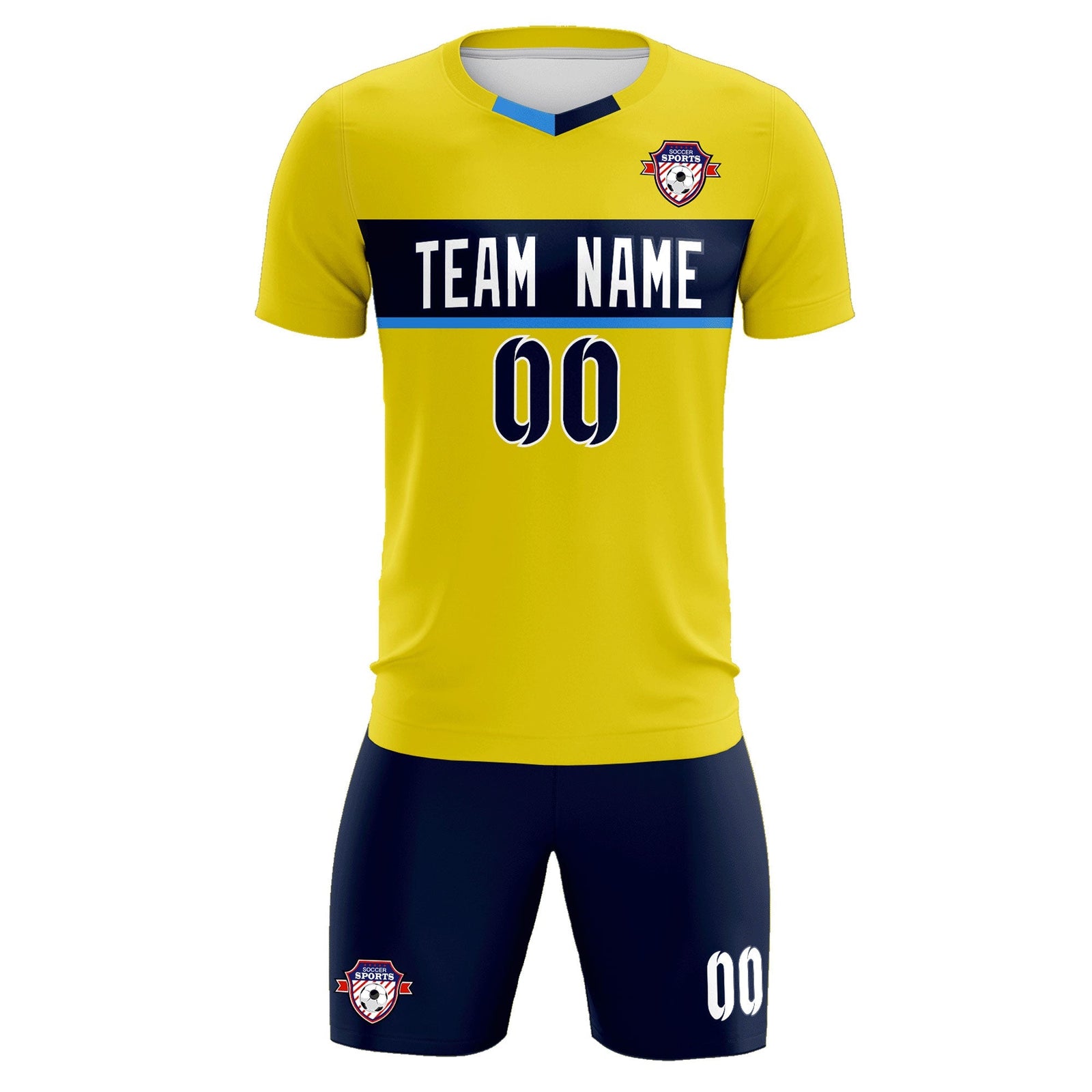 Custom Gold Classic Sports Sets Soccer Shirt Jersey