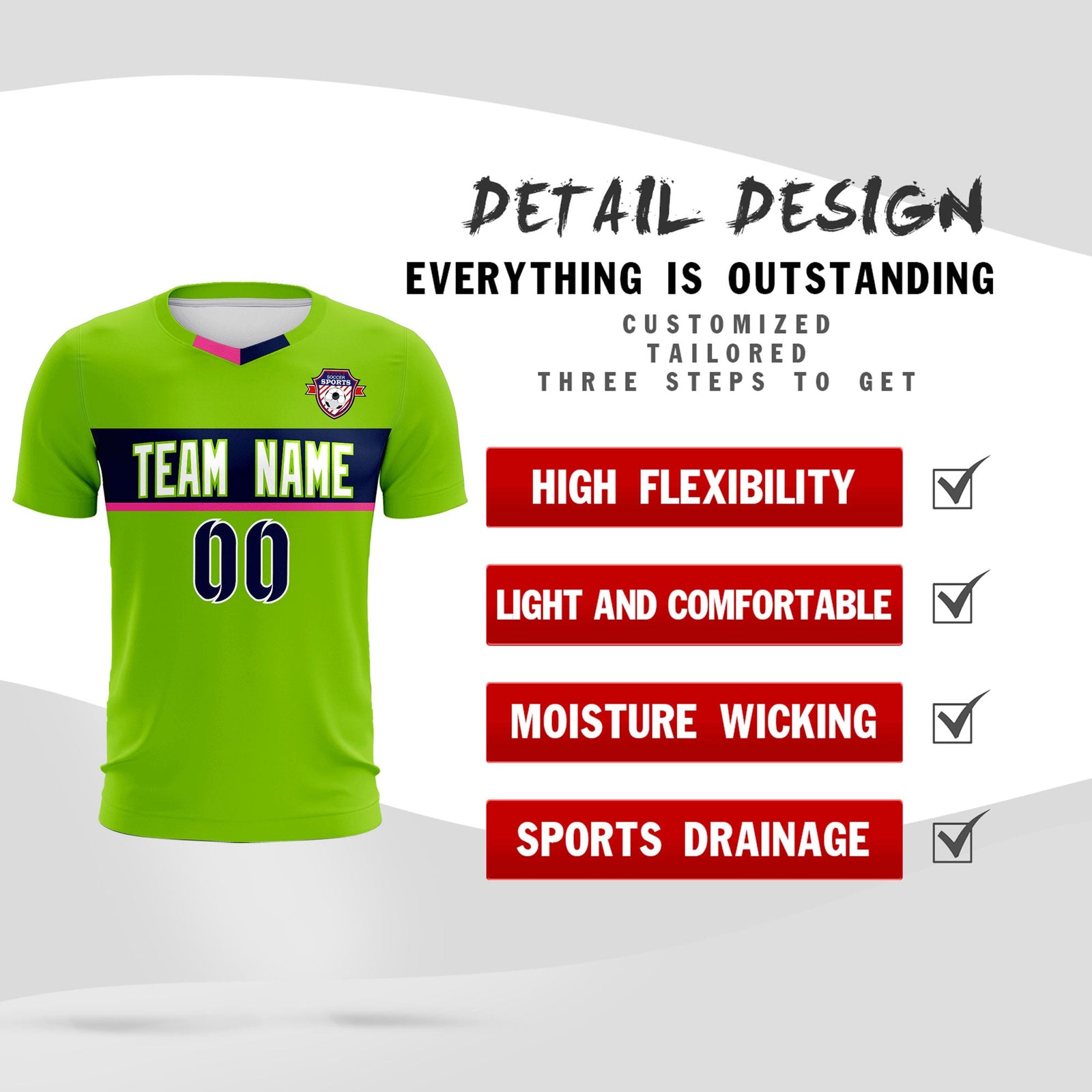 Custom Neon Green Classic Sports Sets Soccer Shirt Jersey