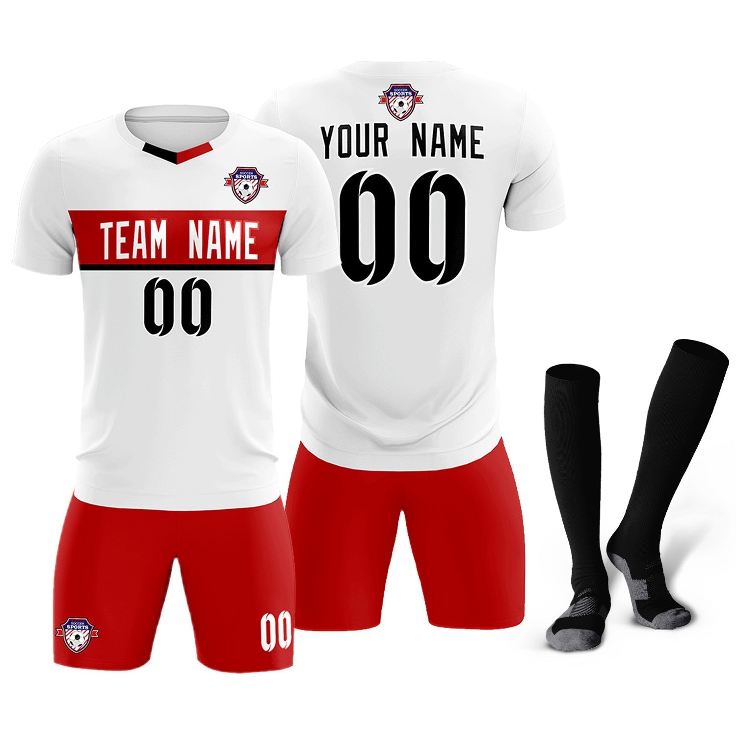 Custom White Classic Sports Sets Soccer Shirt Jersey